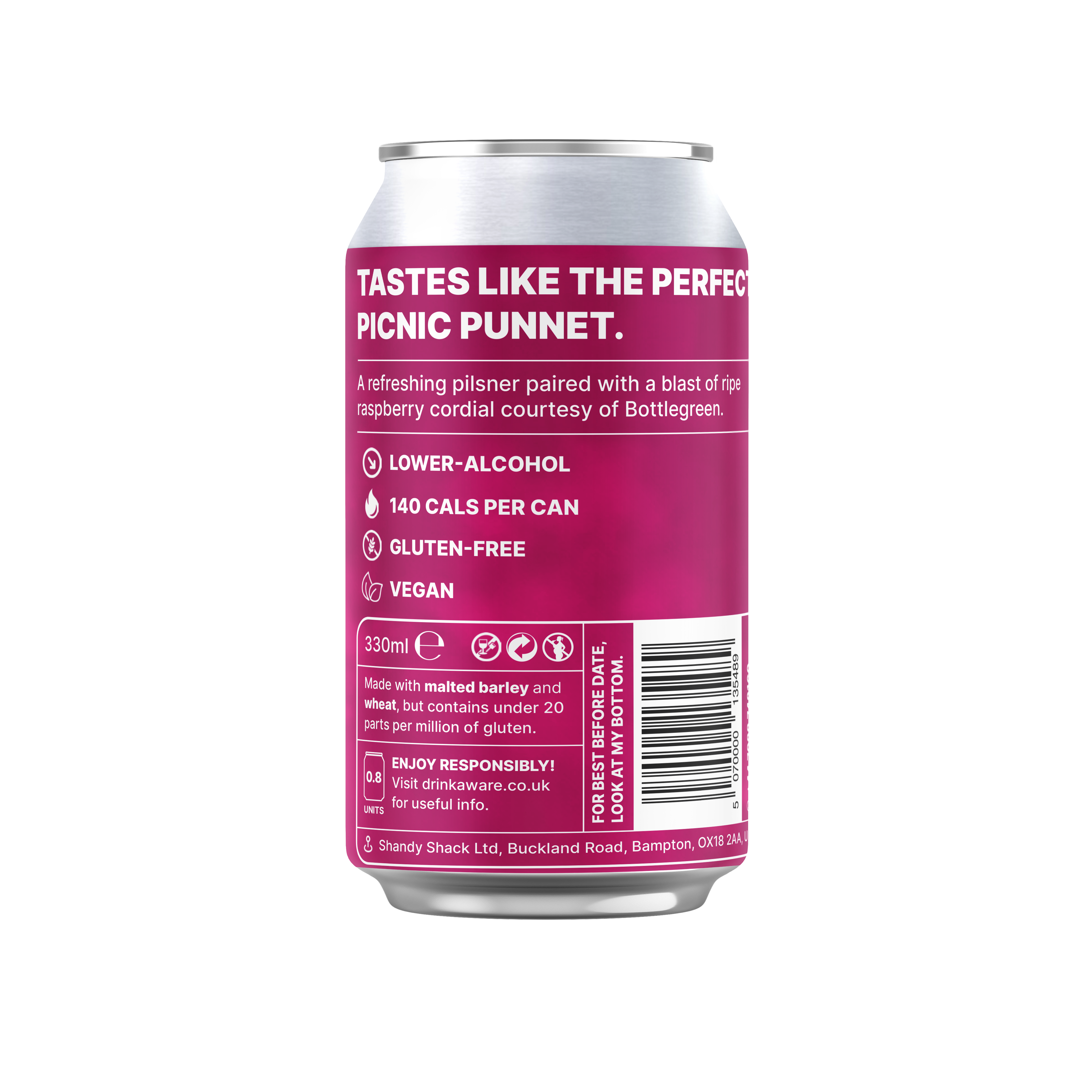 Shandy Shack - Wholesale Non-Alcoholic Beer - Shandy Shack & bottlegreen Raspberry Lager - 12 x 330ml Can1