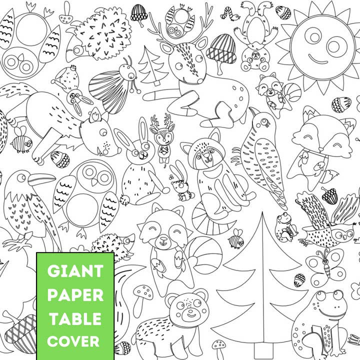 Creative Crayons Workshop - Wholesale Coloring Tablecloth - Kids & Baby - Woodland Animals Coloring Tablecloth5