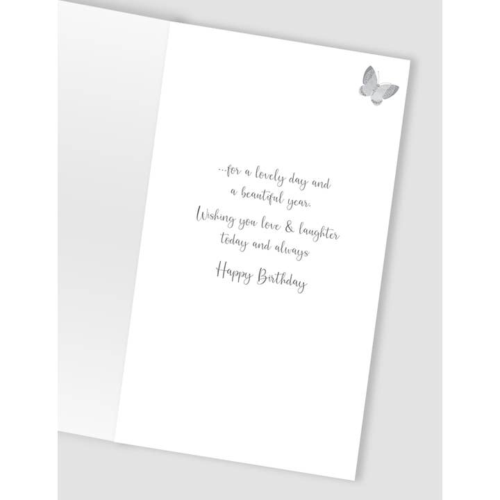 Second Nature Ltd - Wholesale Birthday Card - Open - Floral Cake with Candles - Champagne - Second Nature2