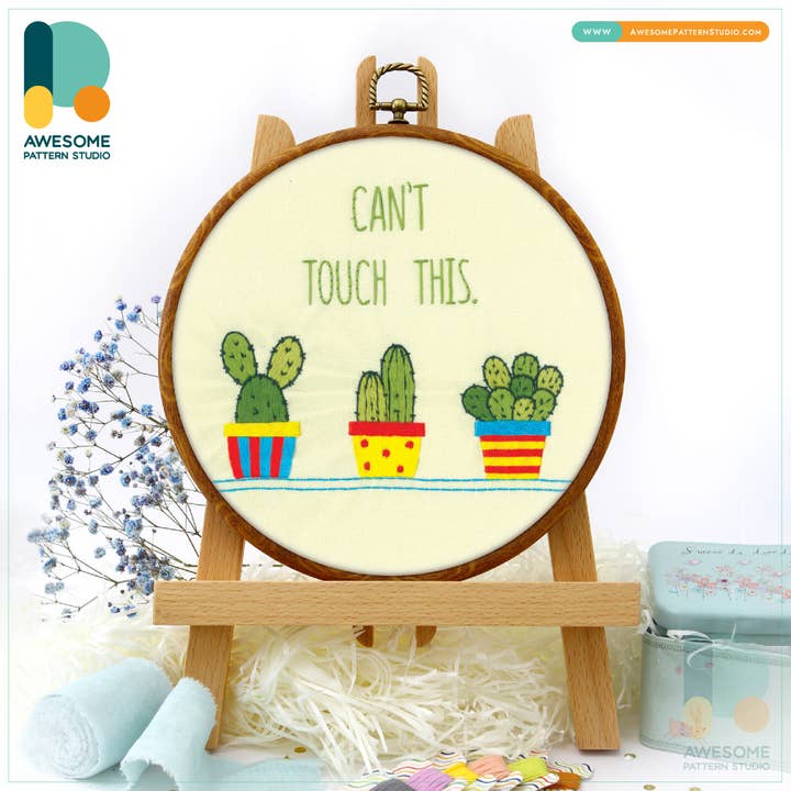Cant Touch This Embroidery Kit for wholesale by Awesome Pattern Studio