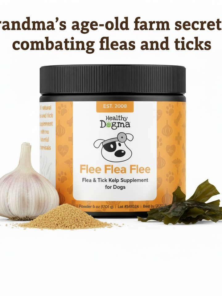 Flee Flea Flee Nahrungsergänzungsmittel mit natürlicher Hefe- und Knoblauchformel für den Großhandel von Healthy Dogma