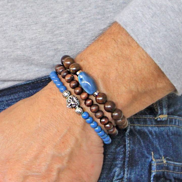 Juego de 3 pulseras artesanales para hombre para venta al por mayor de Bohemian Bracelets