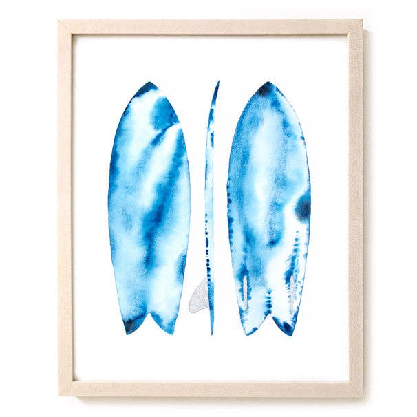 Watercolor Surf Art Print "Azure Fish" for wholesale by Matthew Allen Art