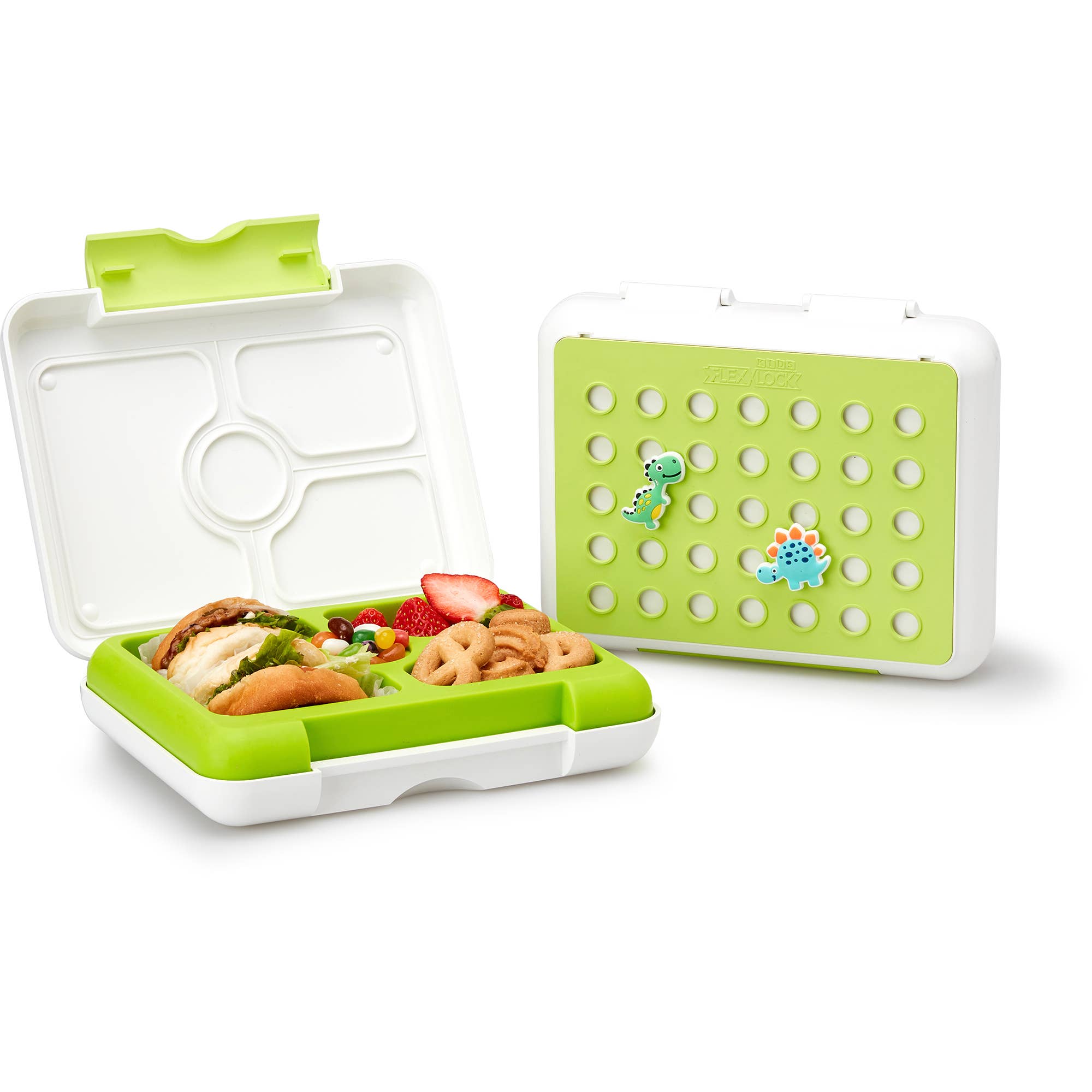Innobaby on Faire - Wholesale Lunch Bag/Box - Kids - FlexBox Bento Style Kids Divided Lunch Box Platinum Silicone16