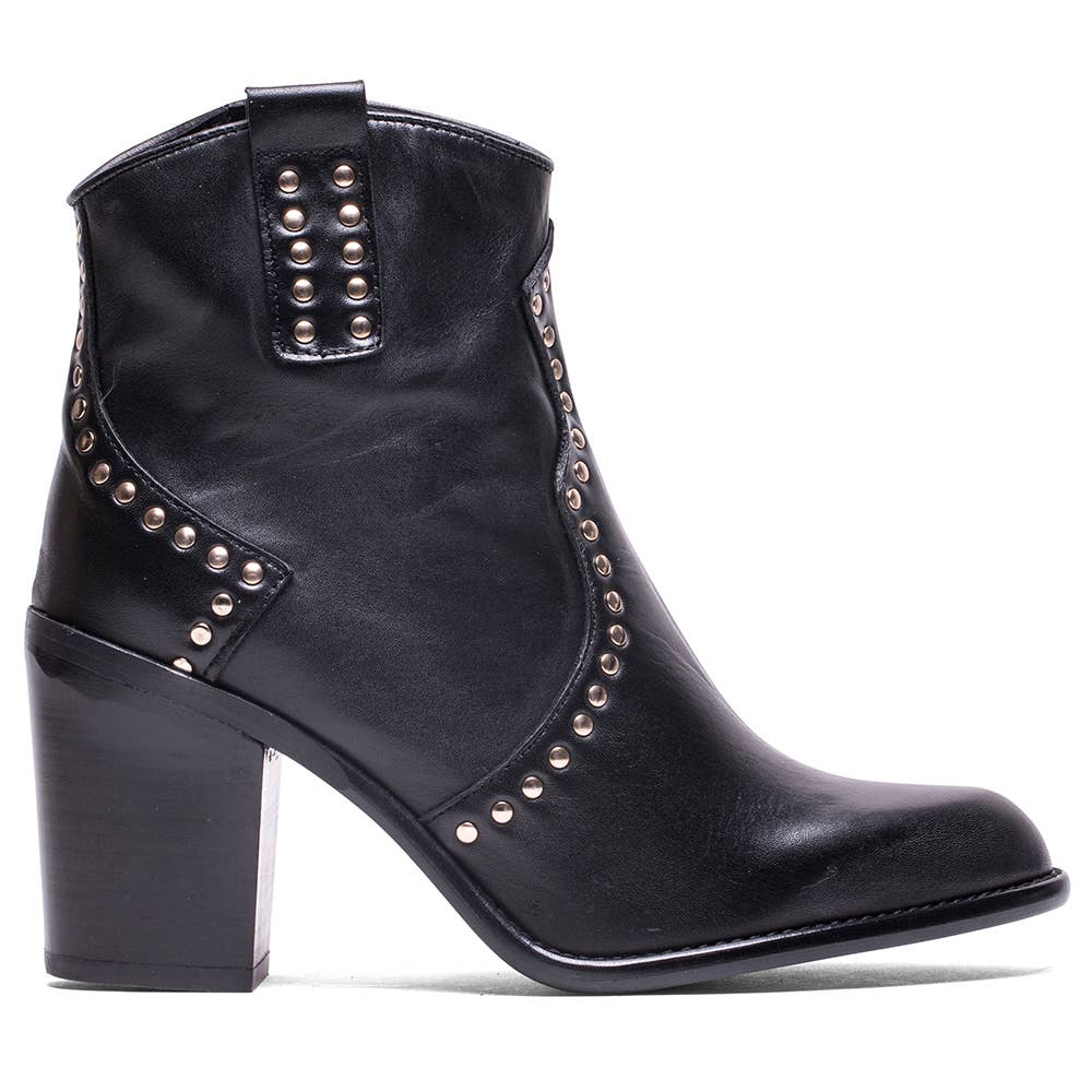 Elodie - Wholesale Laarsjes - Dames - Enkellaars CA-0173 van nappa leer met studs4