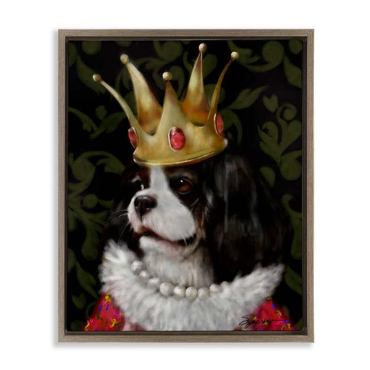 Stupell Industries - Wholesale Wall sign - Queenie Dog with Gold Crown - Framed Wall Art23