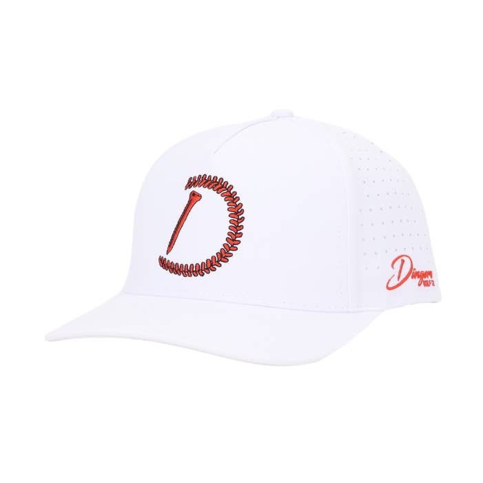 Stitch White Hat for wholesale by Dingers Golf Co