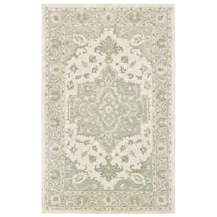Vert Tapis de jardin Sea Green Medallion en vente sur Faire