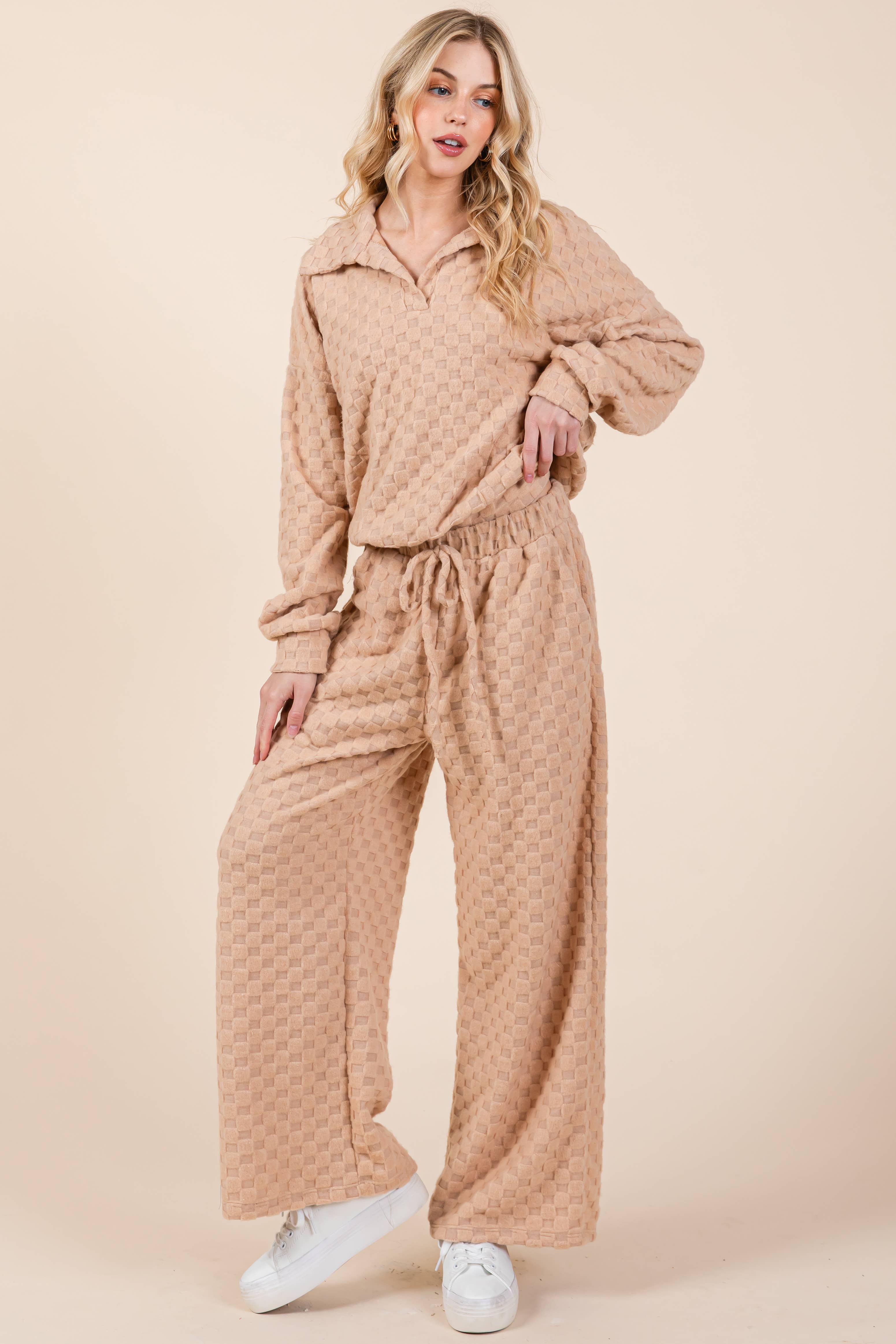 BOMBOM - Vente Pantalon – femme - PANTALON À CARREAUX DUVETEUX PA11056