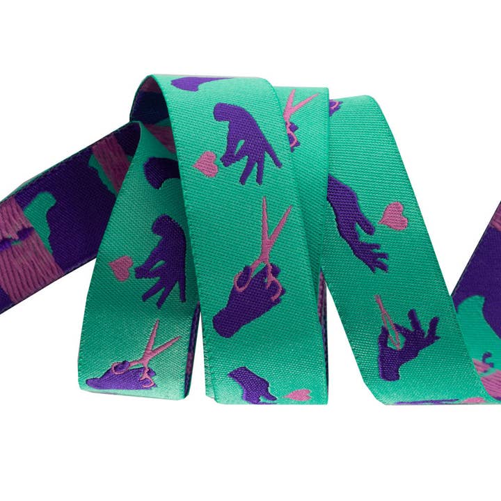 Busy Fingers, Night Mint-Tula Pink-7/8" for wholesale by Renaissance Ribbons