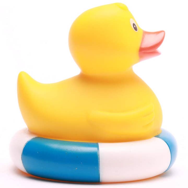 Duckshop - Wholesale Bath Toy - Baby - Rubber duck in swim ring - blue