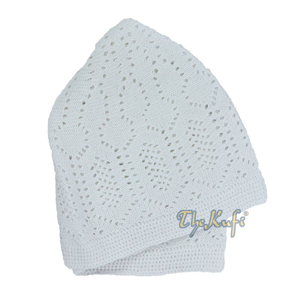 IndoMode - Wholesale  - White Kufi Cap Turkish-Style Mercan Machine-Knit Prayer Hat Taqiyah3