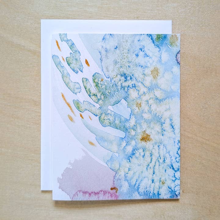 Aquarelle Abstraite Légère et Aérienne - Carte A2 - Intérieur Vierge pour la vente par Emma J Rivers