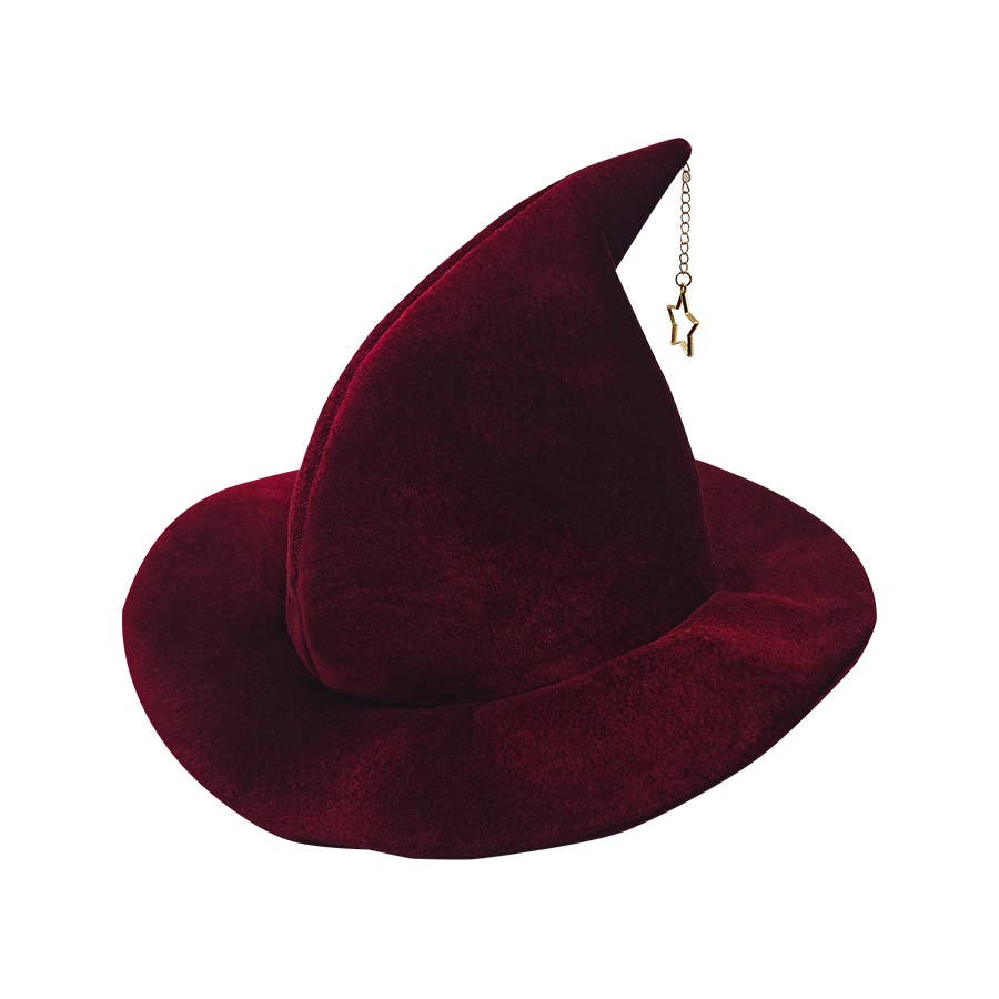 MKS America - Wholesale Cloche Hat - Women's - Halloween velvet star party pointed witch hat2