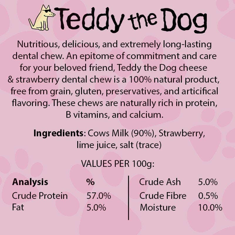 Teddy the Dog - Wholesale Pet Treats - Dog - Medium Himalayan Strawberry Cheese Bar - Chew Bar2