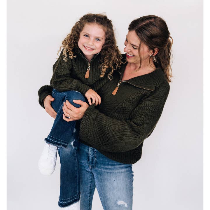 HAHA MAMA Clothing - Wholesale Knit Sweater - Kids - Dark Green Sweater - Child10