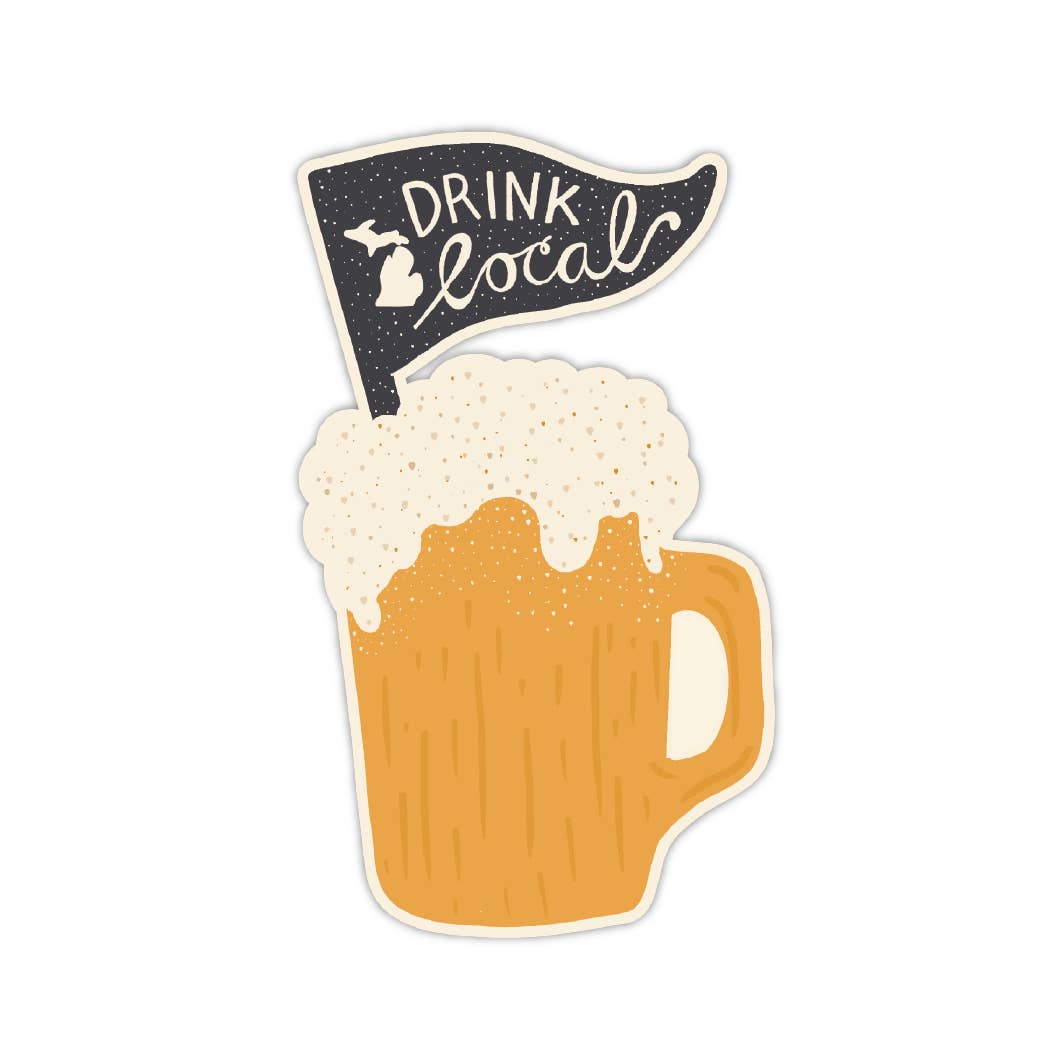 Stuck on Michigan - Wholesale Sticker - Drink Local Michigan Sticker — Waterproof Vinyl for Coolers