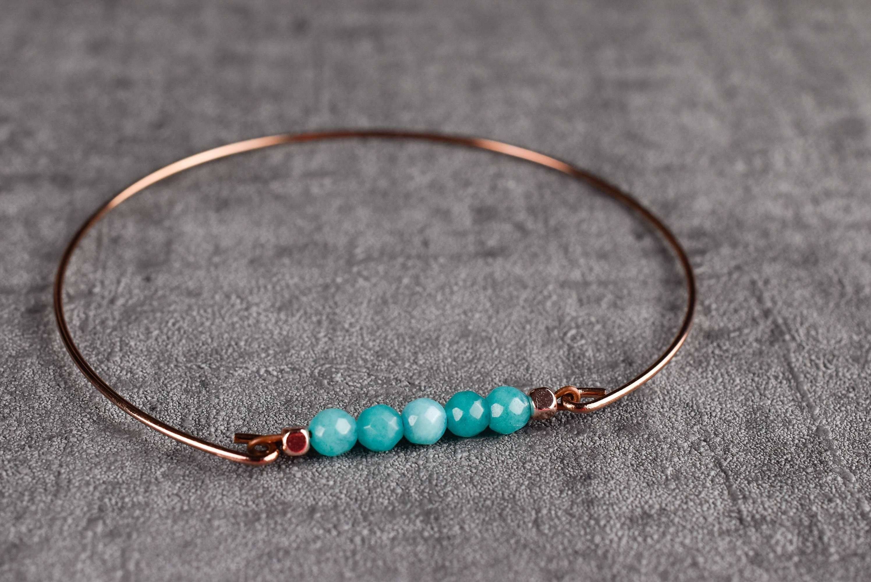MadamLili - Wholesale Cuff Bracelet - Aquamarine bangle - rose gold plated maritime jewelry7