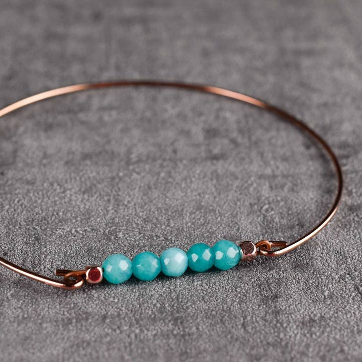 MadamLili - Wholesale Cuff Bracelet - Aquamarine bangle - rose gold plated maritime jewelry7