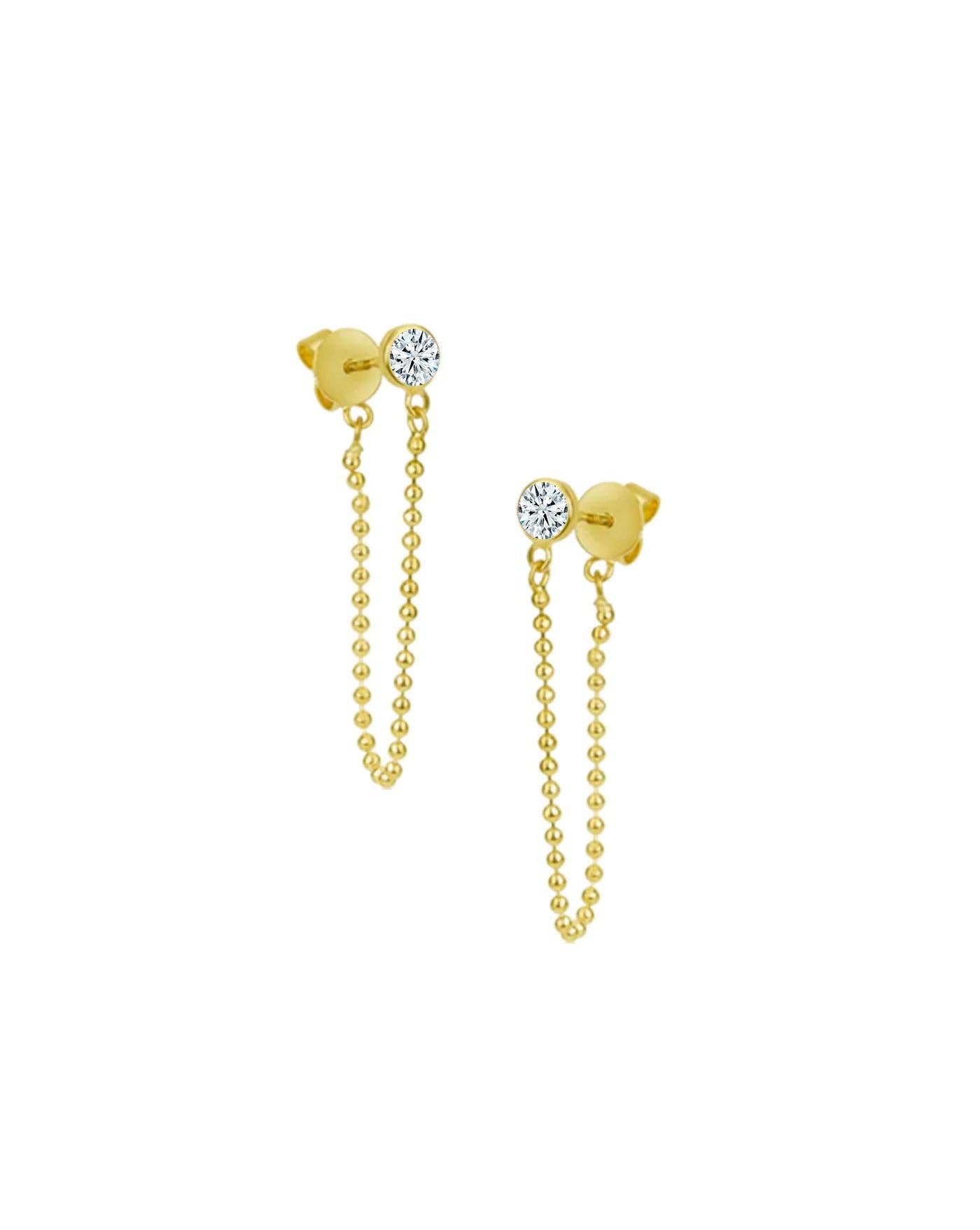 Meira T – Großhandel Ohrhänger – Spot-Kettenohrring | Rundschliff 1ct LAB-Diamant
