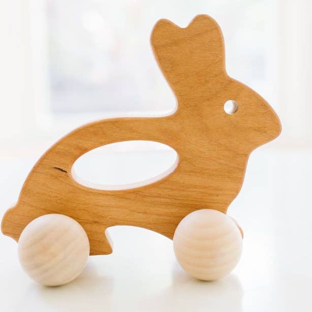Bunny Push Wooden Baby and Kids Toy for wholesale by Bannor Toys