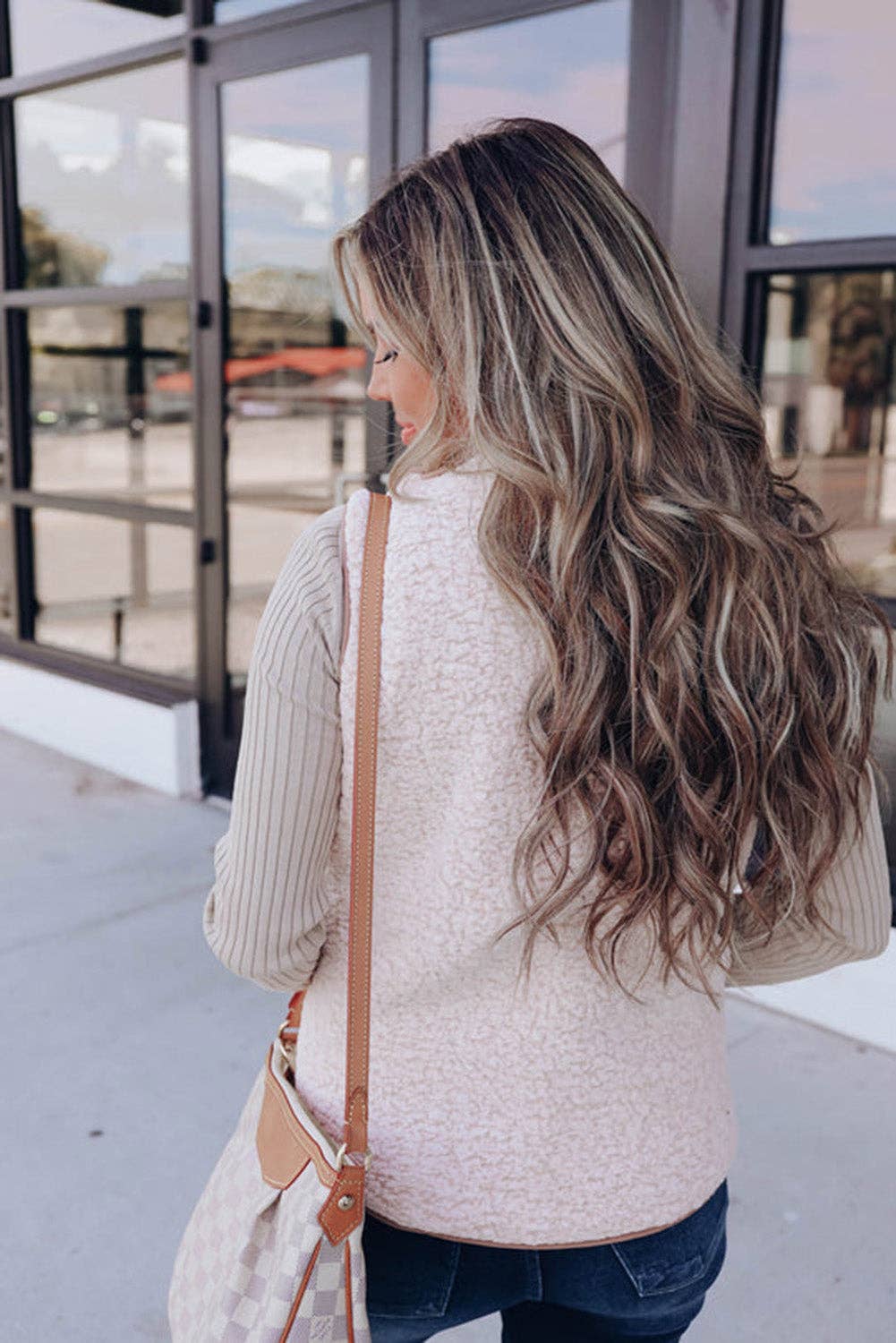 Lovesoft - Wholesale Outerwear Vest - Women's - Pink Fleece Lined Quilted Vest Coats5