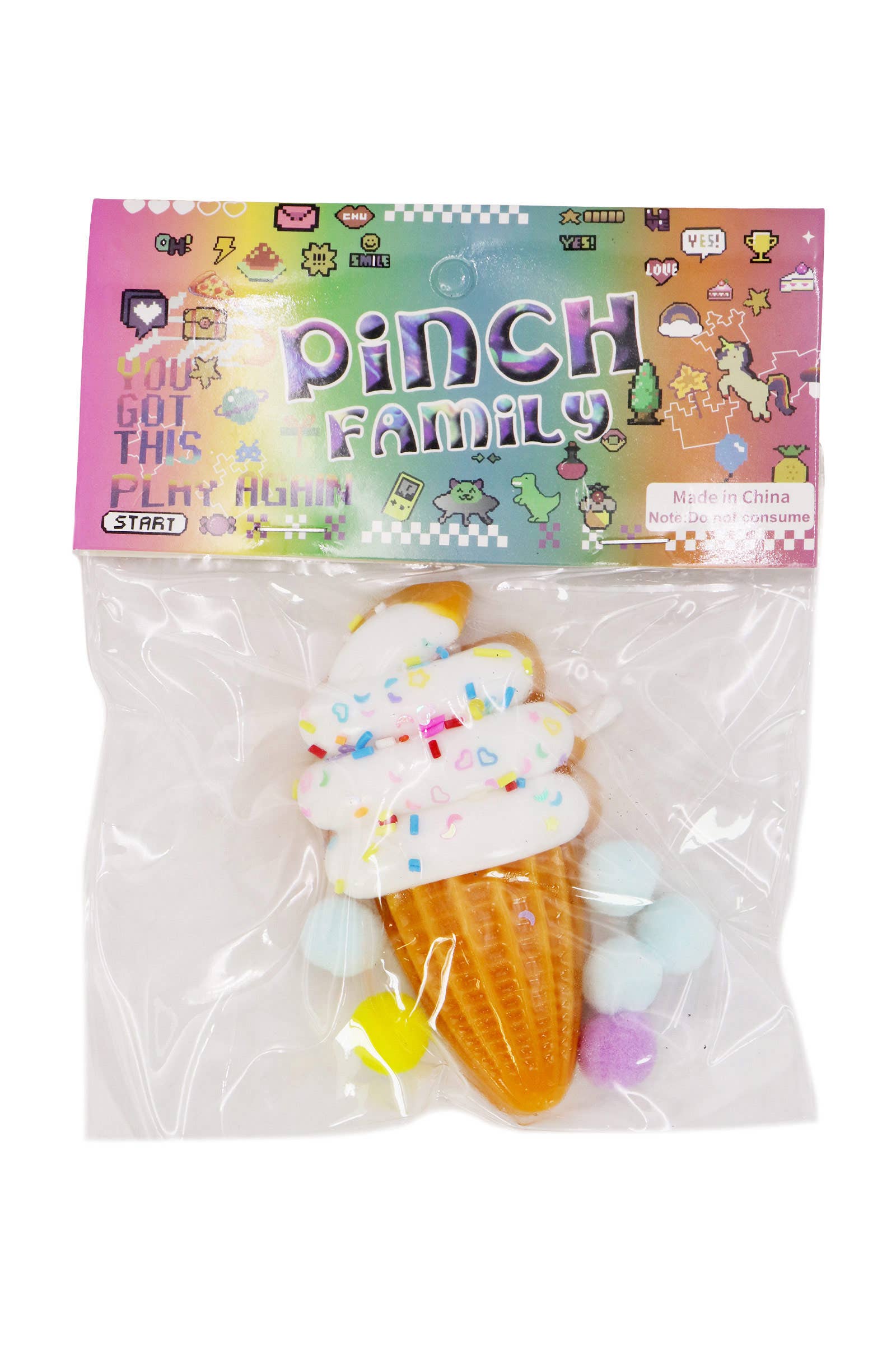 ASSORTED Ice Cream Glitter Sticky Mochi Squishy Bag for wholesale on Faire8