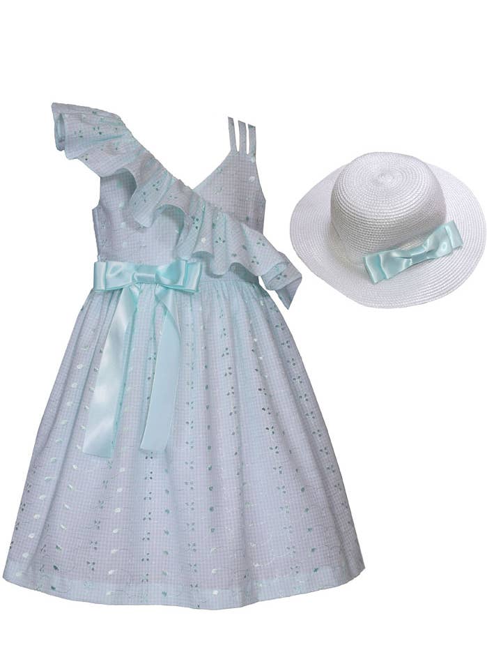 Pigeblå påskeøjehattekjole for engroshandel hos Bonnie Jean