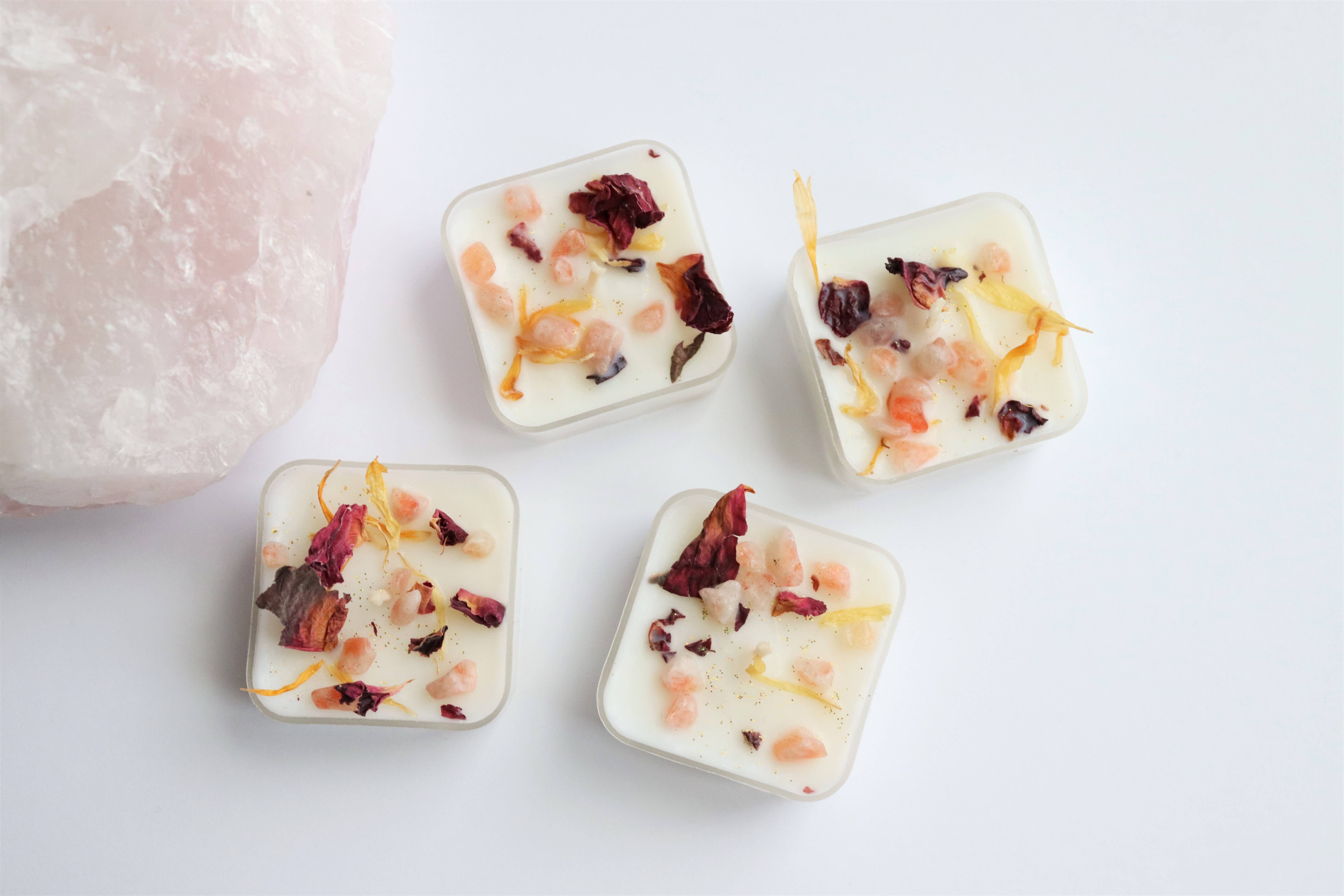 Bohemilia - Vente Bougies chauffe-plats - Bougies chauffe-plat infusées de cristaux, senteur agrumes et bois de rose2