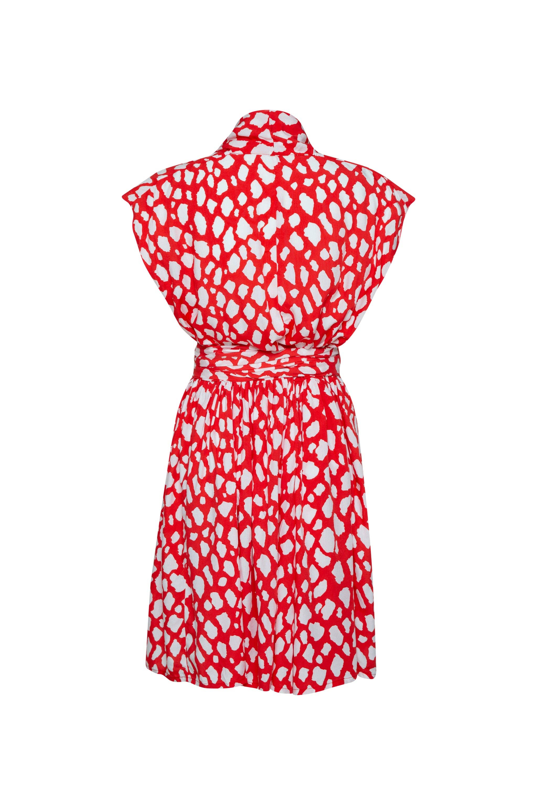 The Point Dress Short - Giraffe Red and White for wholesale on Faire1
