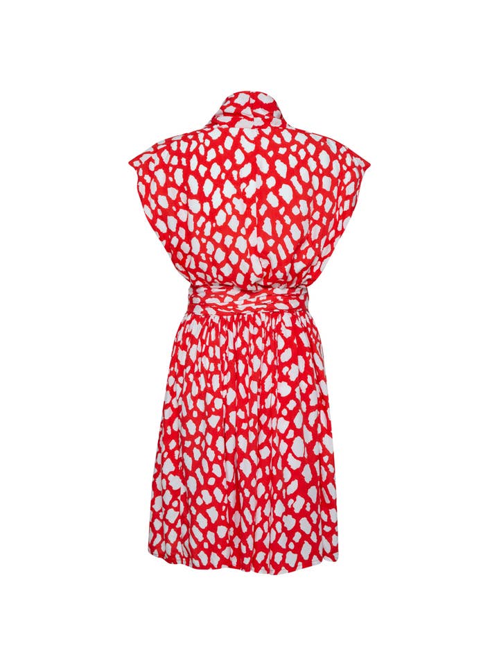 The Point Dress Short - Giraffe Red and White for wholesale on Faire1