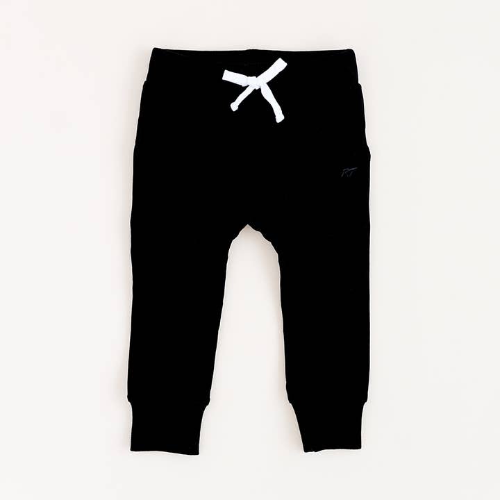 ORGANIC COTTON JOGGERS - ONYX for wholesale by Rad Toddler Co.