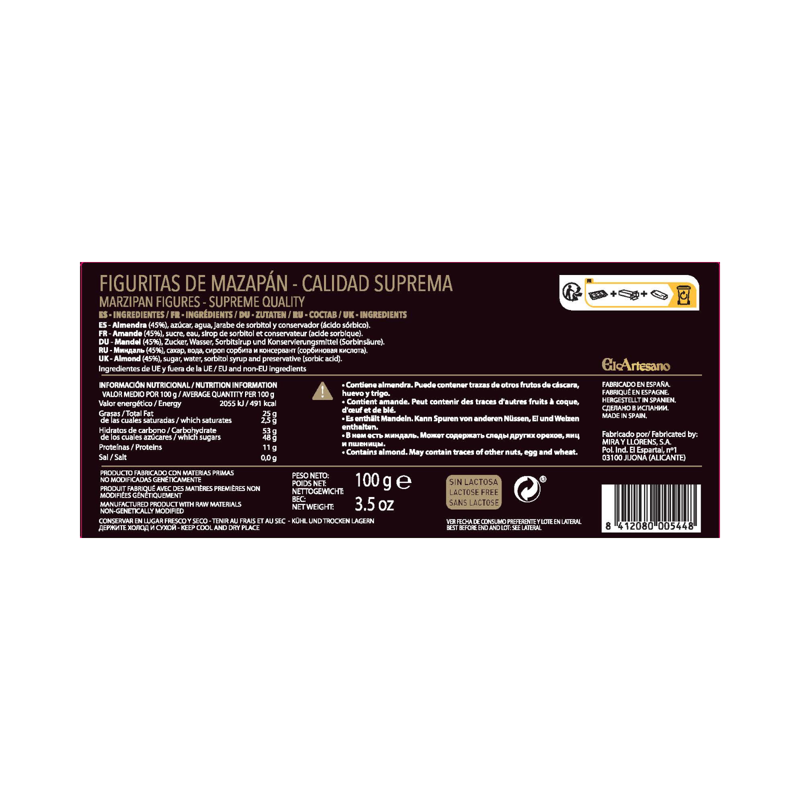 El Artesano - Vendita all&#x27;ingrosso Biscotti - Figurine di Marzapane 100 Gr.1