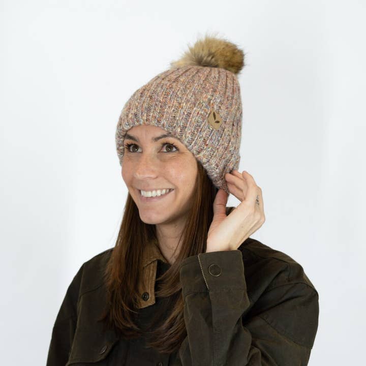 Sprigs – wholesale Beanie – Women's – Chunky Knit Beanie With Faux Fur Pom2