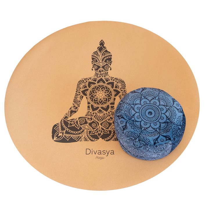 Divasya - Wholesale Meditation Supplies - Meditation mat made of cork & natural rubber - Buddha