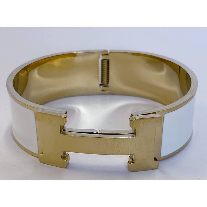 Diamond Veneer Travel Jewelry - Wholesale Bangle bracelet - Zirconite enamel hinged Stainless Steel Bangle. 500B64875