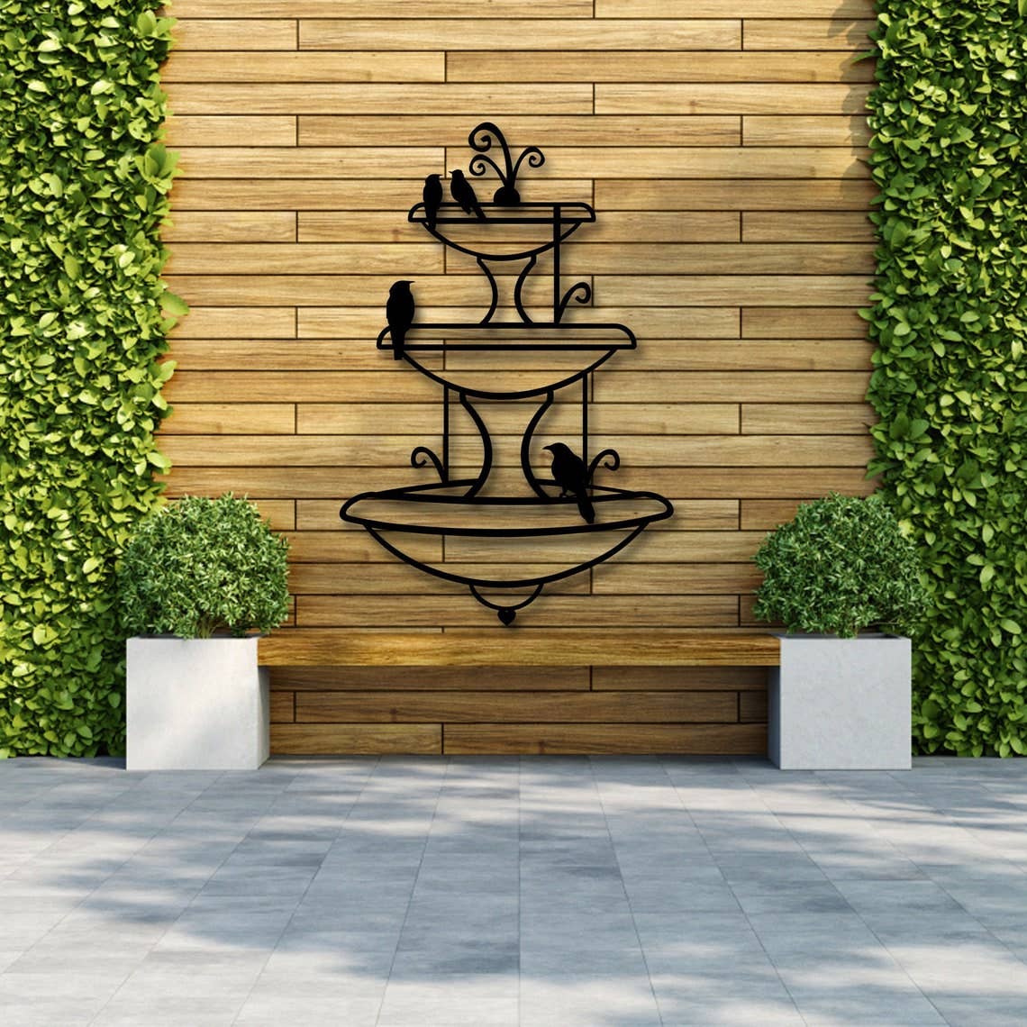 benjashop – wholesale Wall Accent – Garden Metal Wall Art Decoration, Fountain Sculpture