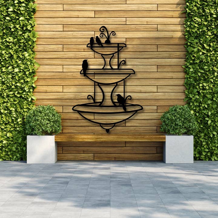 benjashop – Engroshandel 3D-vægkunst – Have Metal Wall Art Dekoration, Fountain Skulptur