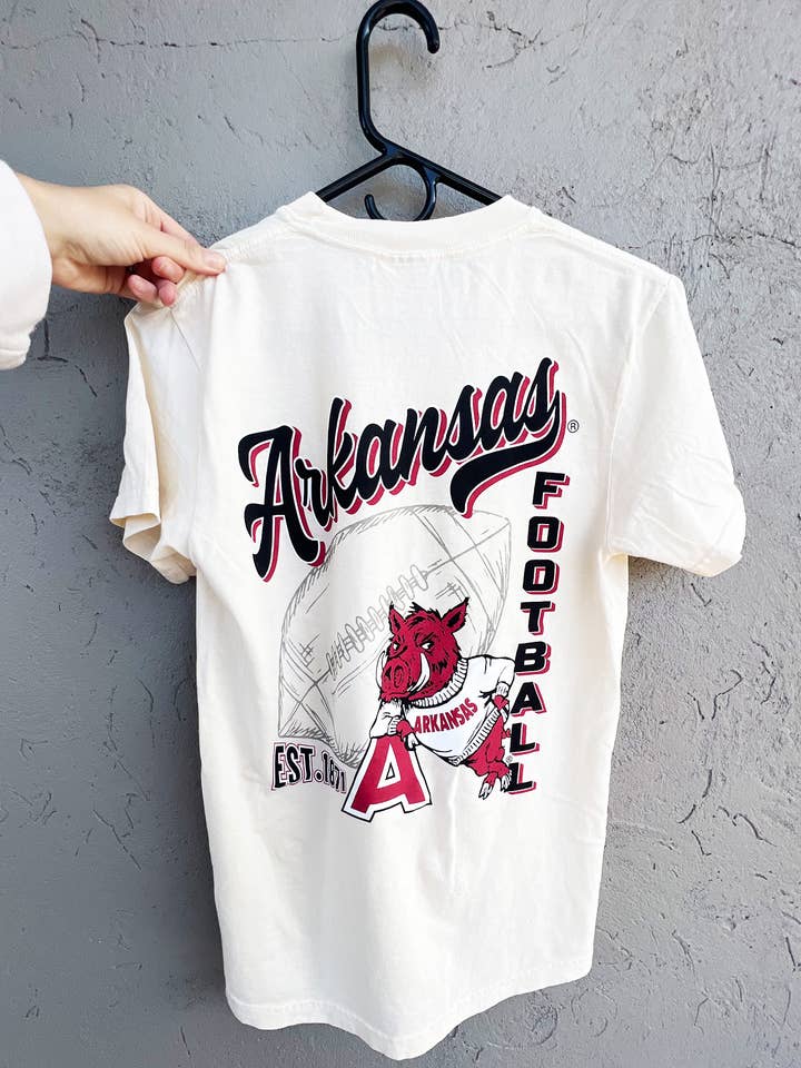 Manga corta de fútbol vertical para venta al por mayor de Southern Trend Clothing - Arkansas Razorbacks