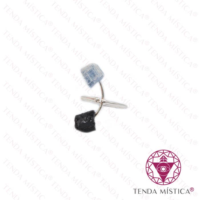Tenda Mística - Wholesale Single Stone/Solitaire Ring - Half Circle Ring Kyanite and Tourmaline0