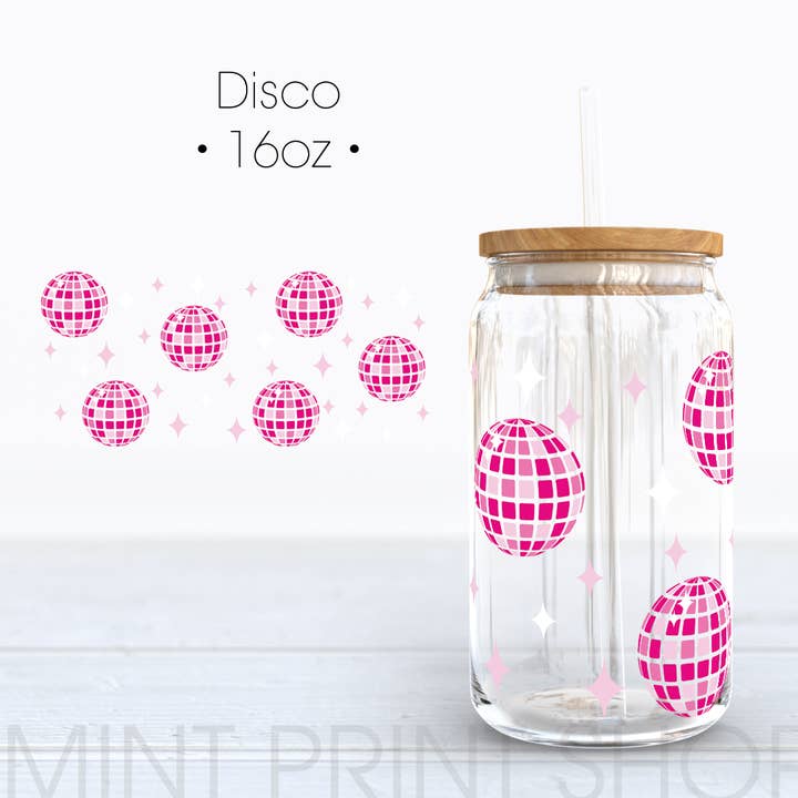 Disco | UV DTF Cup Wrap for wholesale by Mint Print Shop & Co
