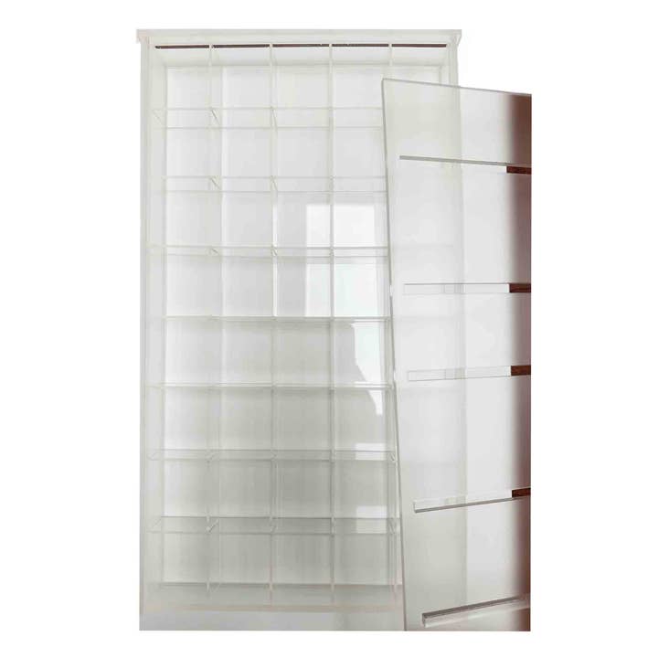 Italian Charms Acrylic Display w/ 40 Bins & Cover- Frosted for wholesale by Natalia