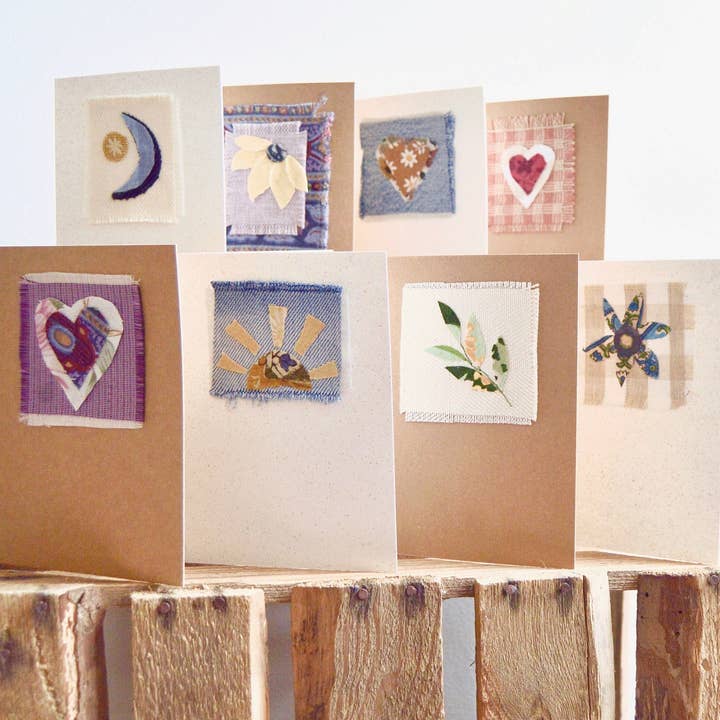 Saffron Skies – wholesale Everyday greeting card – Zero-Waste Greetings Cards - Repurposed Recycled Fabric