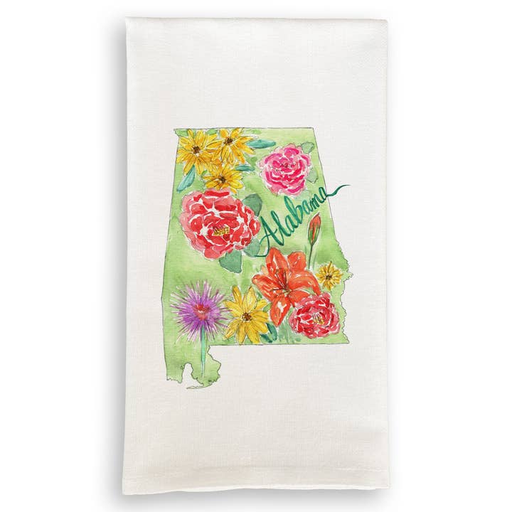 French Graffiti - Wholesale Tea Towel - Floral Alabama