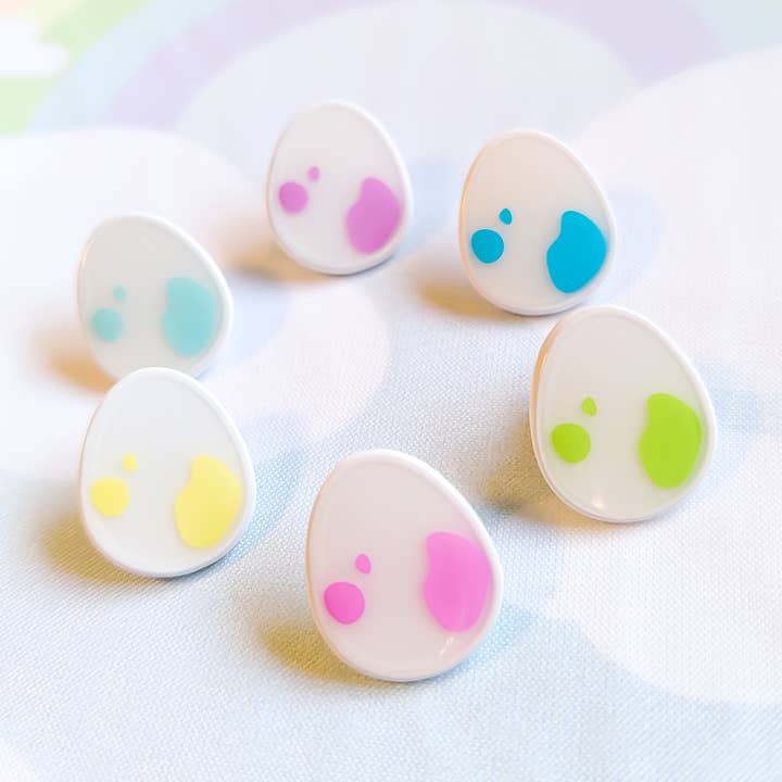 Atomik Cupcake Designs - Wholesale Lapel Pin/Button - Pastel Dino Eggs Mini Enamel Pin | .75 Inch Soft Enamel Egg 6
