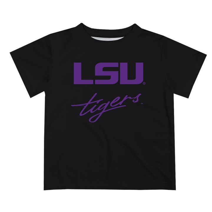 LSU Tigers Vive La Fete Script V1 Short Sleeve T-shirt for wholesale by Vive La Fete