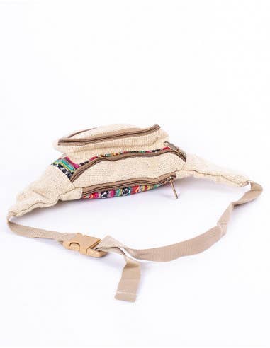 Natural Hemp+color fanny pack for wholesale on Faire2
