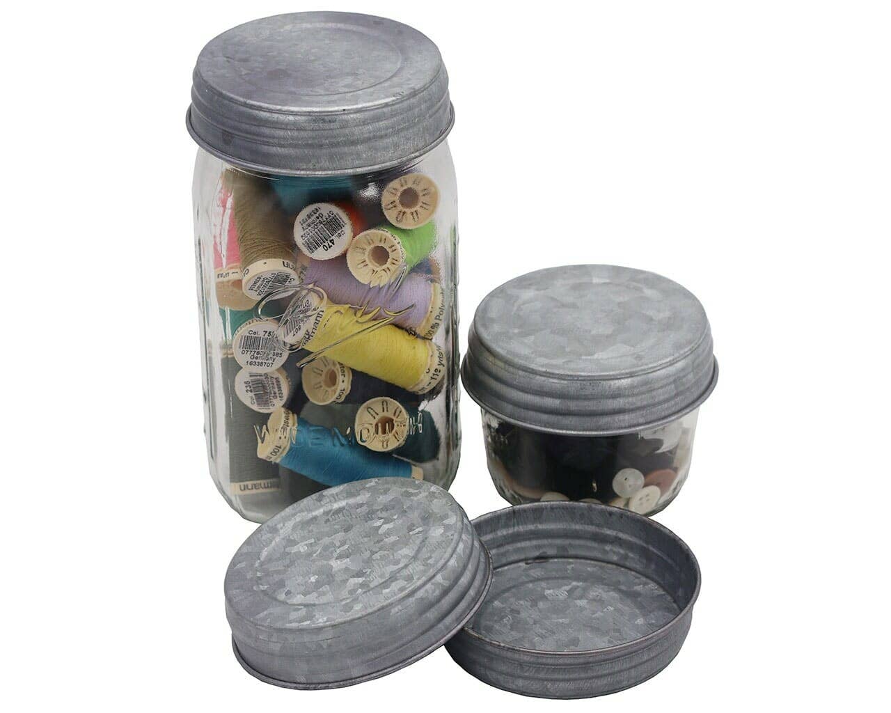 Mason Jar Lifestyle - Vente Pots - Lot de 4 couvercles pour bocaux Mason, reproduction vintage, galvanisés7