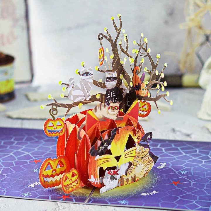 Liif Halloween Cats Pop Up Card for wholesale by Liif Pop Up Card