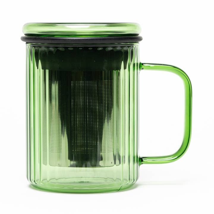 Glass Mug With Infuser | Opale - Jade Green for wholesale by Camellia Sinensis